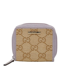 グッチ GGキャンバス コインケース 小銭入れ 115255 ベージュ パープル キャンバス レザー レディース GUCCI 【中古】