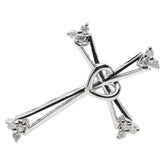K18WG ホワイトゴールド ダイヤ0.12ct クロスモチーフ ペンダントトップ ネックレス レディース 【中古】