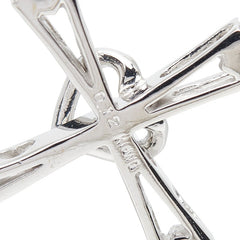 K18WG ホワイトゴールド ダイヤ0.12ct クロスモチーフ ペンダントトップ ネックレス レディース 【中古】