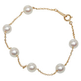 K18YG イエローゴールド アコヤパール6.2~6.4mm ブレスレット レディース 【中古】