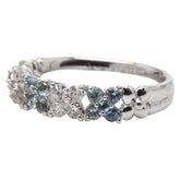 K18WG ホワイトゴールド アクアマリン0.46ct ダイヤ0.30ct リング 指輪 レディース 12号 【中古】