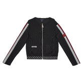 ルイ ヴィトン LVロゴ ジップアップブルゾン サイズS ブラック マルチカラー レーヨン シルク ポリエステル レディース LOUIS VUITTON 【中古】