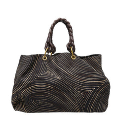ボッテガヴェネタ イントレチャート トートバッグ キャンバス レザー レディース BOTTEGAVENETA 【中古】