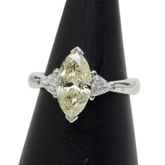 Pt900 プラチナ ダイヤ1.807ct ダイヤ0.27ct マーキスカット リング 指輪 レディース 12号 【中古】
