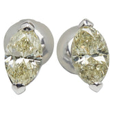 K18WG ホワイトゴールド ダイヤ1.00ct ピアス レディース 【中古】