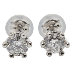 Pt900 プラチナ ダイヤ0.50ct ピアス レディース 【中古】