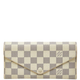 ルイ ヴィトン ダミエ アズール ポルトフォイユ ジョセフィーヌ 長財布 N63545 ホワイト PVC レディース LOUIS VUITTON 【中古】