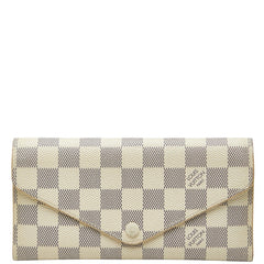 ルイ ヴィトン ダミエ アズール ポルトフォイユ ジョセフィーヌ 長財布 N63545 ホワイト PVC レディース LOUIS VUITTON 【中古】