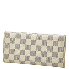 ルイ ヴィトン ダミエ アズール ポルトフォイユ ジョセフィーヌ 長財布 N63545 ホワイト PVC レディース LOUIS VUITTON 【中古】