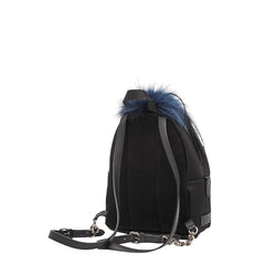 フェンディ モンスター リュック バックパック 8BZ038 ブラック ピンク ブルー ナイロン レザー ファー レディース FENDI 【中古】