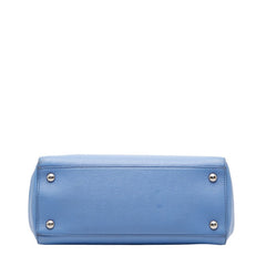 フェンディ プチトゥージュール ハンドバック ショルダーバッグ 2WAY 8BH253 ブルー レザー レディース FENDI 【中古】