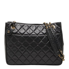 シャネル マトラッセ チェーン ショルダーバッグ ブラック ラムスキン レディース CHANEL 【中古】