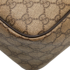 グッチ GGスプリーム ショルダーバッグ 211107 ブラウン ベージュ PVC レザー メンズ GUCCI 【中古】