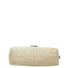 フェンディ ズッカ ワンショルダーバッグ ベージュ アイボリー ブラウン キャンバス レザー レディース FENDI 【中古】