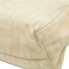 フェンディ ズッカ ワンショルダーバッグ ベージュ アイボリー ブラウン キャンバス レザー レディース FENDI 【中古】