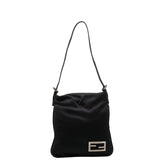 フェンディ マンマバケット ロゴ ショルダーバッグ ブラック ジャージー レザー レディース FENDI 【中古】