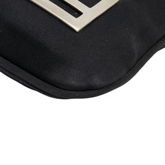 フェンディ マンマバケット ロゴ ショルダーバッグ ブラック ジャージー レザー レディース FENDI 【中古】