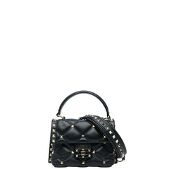 ヴァレンティノ キャンディスタッズ ハンドバッグ ショルダーバッグ 2WAY ブラック レザー レディース VALENTINO 【中古】
