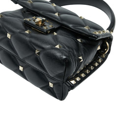ヴァレンティノ キャンディスタッズ ハンドバッグ ショルダーバッグ 2WAY ブラック レザー レディース VALENTINO 【中古】