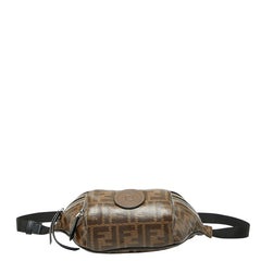 フェンディ ズッカ ボディバッグ ベルトバッグ 7VA446 ブラウン レザー レディース FENDI 【中古】