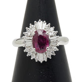 Pt900 プラチナ ルビー1.60ct ダイヤ0.60ct リング 指輪 レディース 11.5号 【中古】