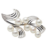 ミキモト K14WG ホワイトゴールド アコヤパール7.5~8.5mm ブローチ レディース MIKIMOTO 【中古】