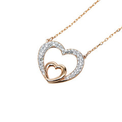 スワロフスキー ハート モチーフ ネックレス ピアス セット ゴールド メッキ レディース SWAROVSKI 【中古】