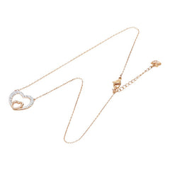 スワロフスキー ハート モチーフ ネックレス ピアス セット ゴールド メッキ レディース SWAROVSKI 【中古】