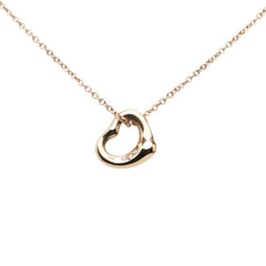 ティファニー オープンハート 3Pダイヤ ネックレス K18PG ピンクゴールド レディース TIFFANY&Co. 【中古】