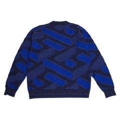 ヴェルサーチェ ニット サイズ44 ブルー ネイビー ウール メンズ VERSACE 【中古】