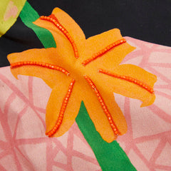 アリスオリビア 鳥 ビジュー ブルゾン ボンバージャケット サイズXS ブラック マルチカラー シルク レディース alice+olivia 【中古】