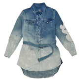 オフホワイト ブリーチペイント加工 ワンピース チュニック サイズ38 OWYM002R20773098 ブルー マルチカラー デニム レディース OFF-WHITE 【中古】