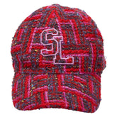 サンローラン キャップ ベースボールキャップ ツイード サイズ:58 677545 レッド マルチカラー ウール レーヨン レディース SAINT LAURENT 【中古】