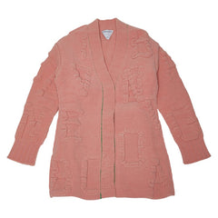 ボッテガヴェネタ エンボスロゴ カーディガン サイズXS 689713 ピンク ナイロン ポリウレタン レディース BOTTEGAVENETA 【中古】