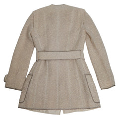 ルイ ヴィトン ノーカラーコート サイズ34 ベージュ ウール ナイロン モヘヤ レディース LOUIS VUITTON 【中古】