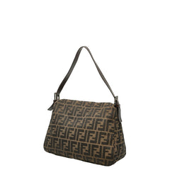 フェンディ ズッカ マンマバケット ハンドバッグ ブラウン キャンバス レザー レディース FENDI 【中古】