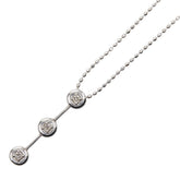 K14WG ホワイトゴールド ダイヤ0.06ct ネックレス 3連ダイヤ レディース 【中古】