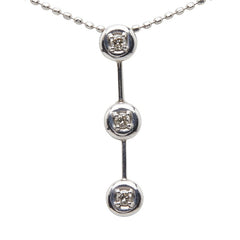 K14WG ホワイトゴールド ダイヤ0.06ct ネックレス 3連ダイヤ レディース 【中古】