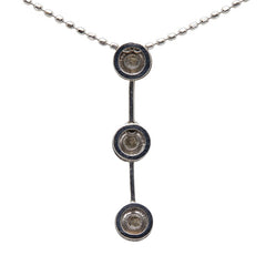 K14WG ホワイトゴールド ダイヤ0.06ct ネックレス 3連ダイヤ レディース 【中古】