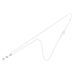 K14WG ホワイトゴールド ダイヤ0.06ct ネックレス 3連ダイヤ レディース 【中古】