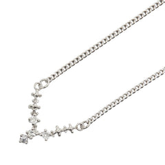 Pt850 プラチナ ダイヤ ペンダント ネックレス レディース 【中古】
