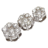 K18WG ホワイトゴールド ダイヤ1.00ct ペンダントトップ ネックレストップ 3連ダイヤ レディース 【中古】