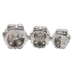 K18WG ホワイトゴールド ダイヤ1.00ct ペンダントトップ ネックレストップ 3連ダイヤ レディース 【中古】