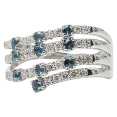 Pt900 プラチナ アレキサンドライト0.33ct ダイヤ0.30ct リング 指輪 レディース 11.5号 【中古】