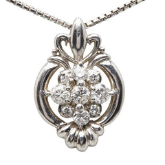 Pt900 プラチナ Pt850 プラチナ ダイヤ0.51ct ネックレス レディース 【中古】