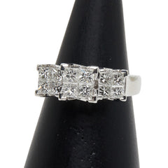 K18WG ホワイトゴールド ダイヤ0.50ct ダイヤ0.73ct リング 指輪 レディース 11号 【中古】