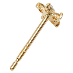 K18YG イエローゴールド ダイヤ0.10ct フラワーモチーフ ピアス レディース 【中古】