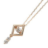 K18PG ピンクゴールド ダイヤ0.15ct ネックレス レディース 【中古】