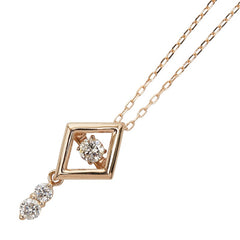 K18PG ピンクゴールド ダイヤ0.15ct ネックレス レディース 【中古】