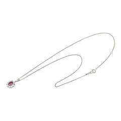Pt900 プラチナ Pt850 プラチナ ルビー0.53ct ダイヤ0.50ct ネックレス レディース 【中古】